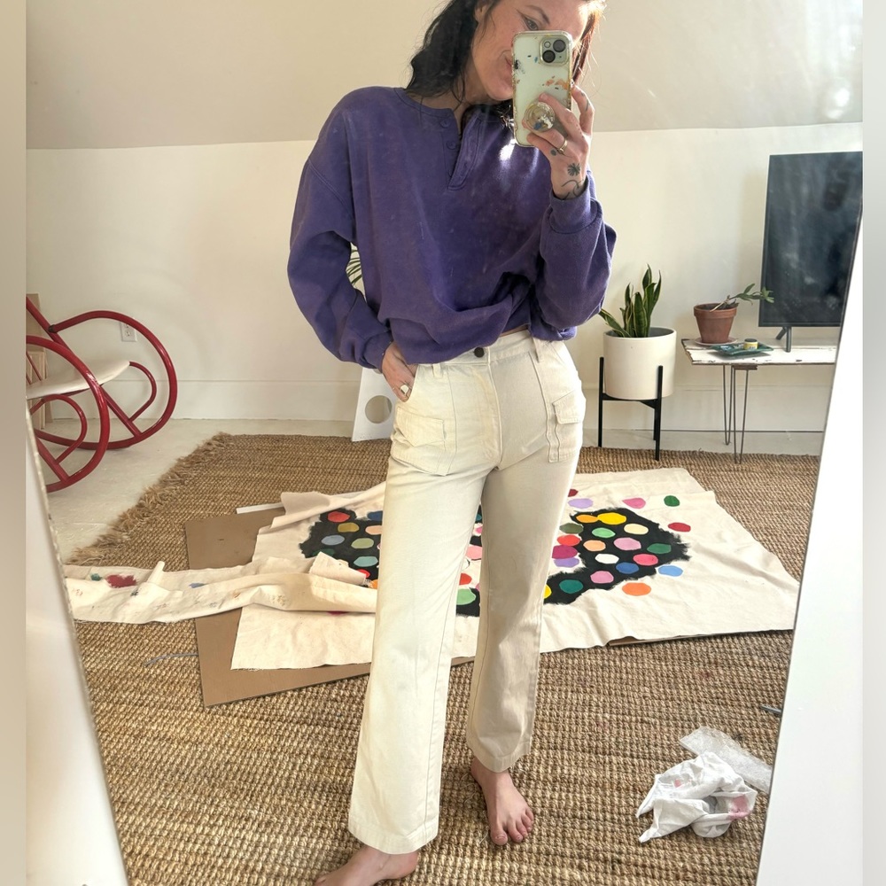 Lykke Wullf high-waisted canvas white pants